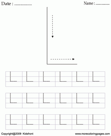 Block Letter Dot To Dots L Sheet