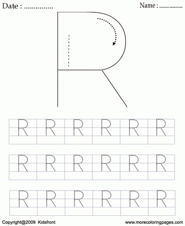 Block Letter Dot To Dots R Sheet