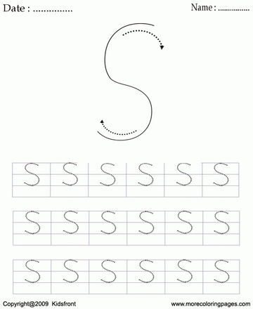 Block Letter Dot To Dots S Sheet