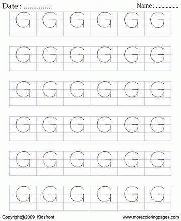 Block Letter Dot To Dots G Sheet