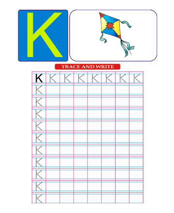 Capital Letter K Sheet