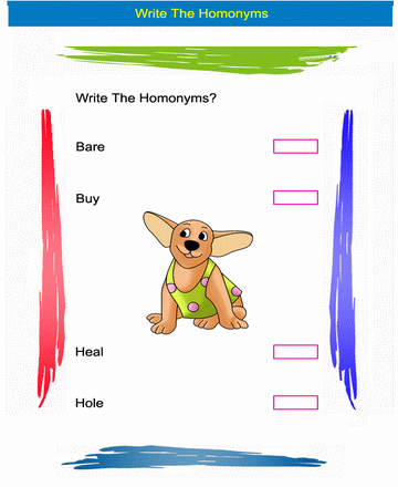Homonym Word 6 Sheet