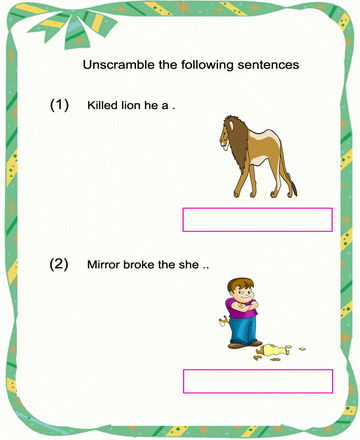 Jumbled Sentence 48 Sheet