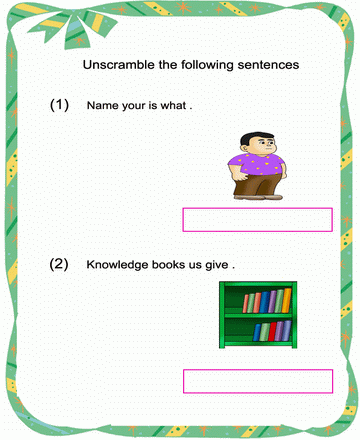 Jumbled Sentence 5 Sheet