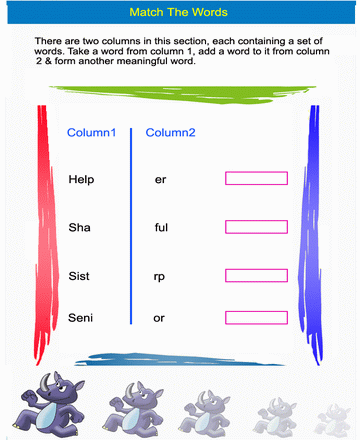 Matching Words 17 Sheet