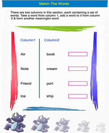 Matching Words 3 Sheet
