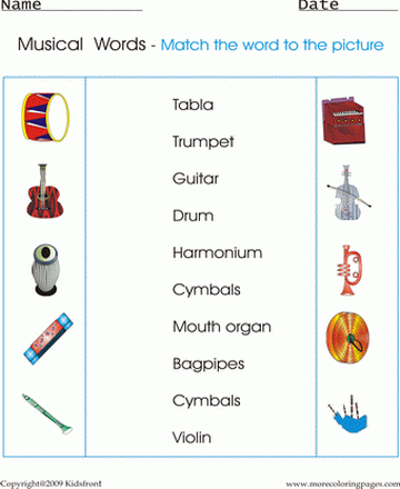 Musical Instruments Sheet