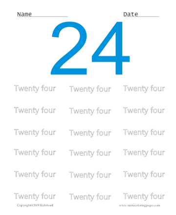 printable number 24