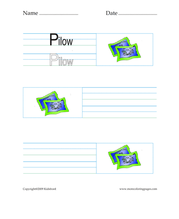 Pilow Word Worksheet Sheet