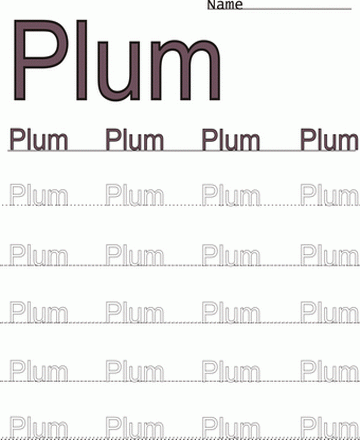 Printable Plum Word Color Coloring Worksheet Coloring Worksheets, Free