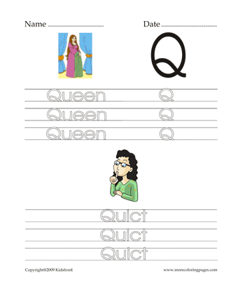 Letter Q Words Worksheet Sheet