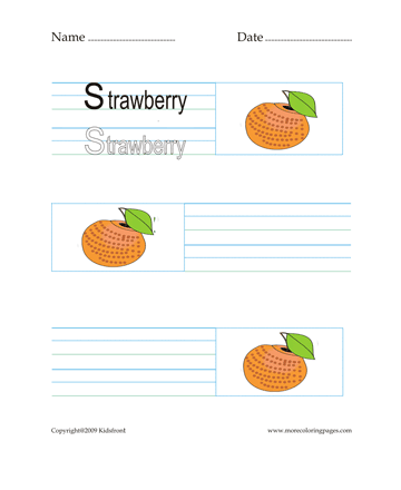 Strawberry Word Worksheet Sheet
