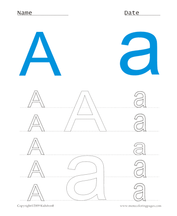 Small And Capital Letter A Sheet