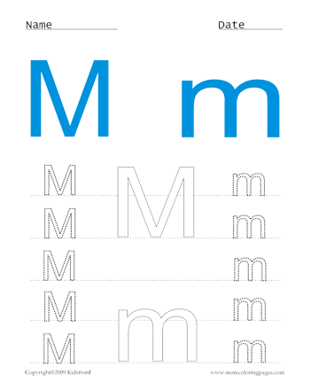 Small And Capital Letter M Sheet