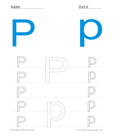 Small And Capital Letter P Sheet