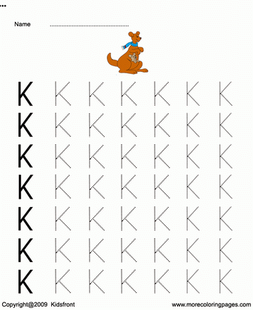 Small Letter Dot To Dots K Sheet