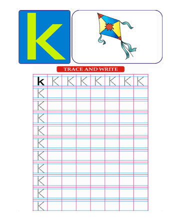 Small Letter K Sheet