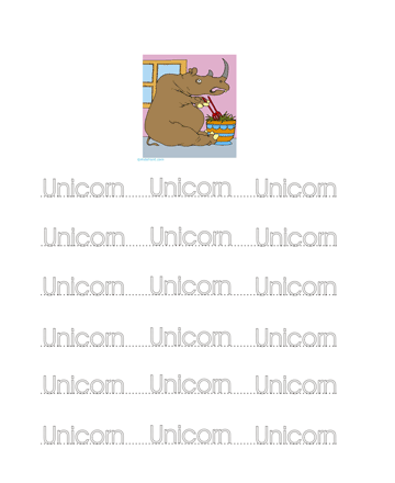 Unicorn Word Worksheet Sheet