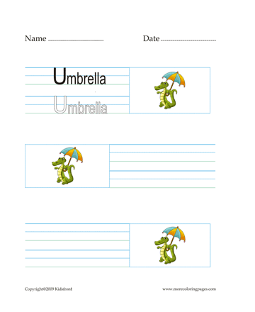 Umbrella Word Worksheet Sheet