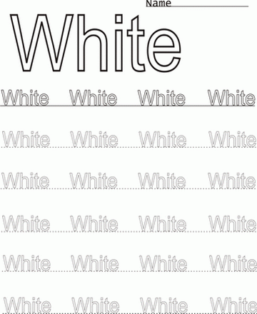 White Word Color Coloring Worksheet Sheet