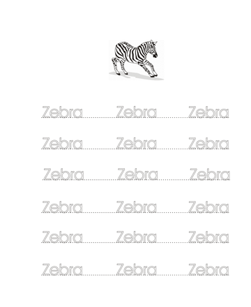 Zebra Word Worksheet Sheet