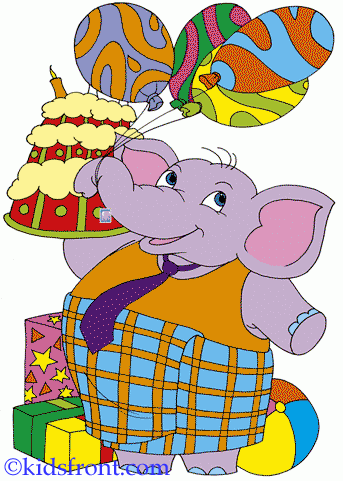 Elephant Birthday Coloring Pages