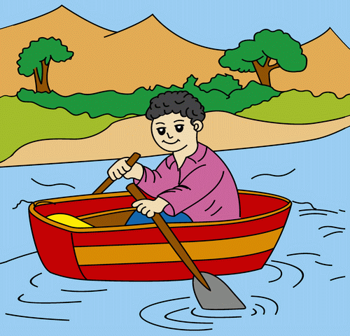 Boy Sailing Boat Coloring Pages