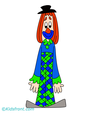 Vertical Clown Coloring Pages