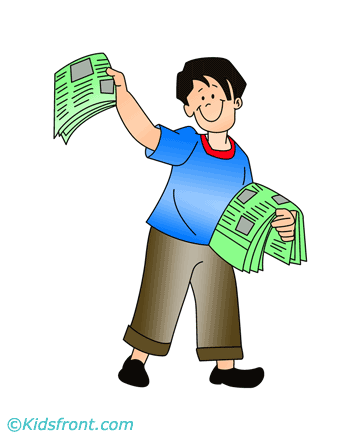 Newspaper Hawker Coloring Pages