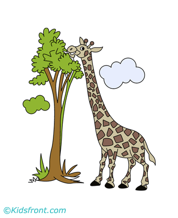 Hungry Giraffe Coloring Pages