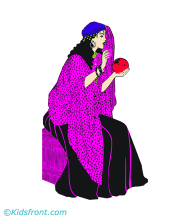 Girl With Magic Ball Coloring Pages