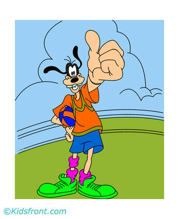 Goofy With Ball Coloring Pages