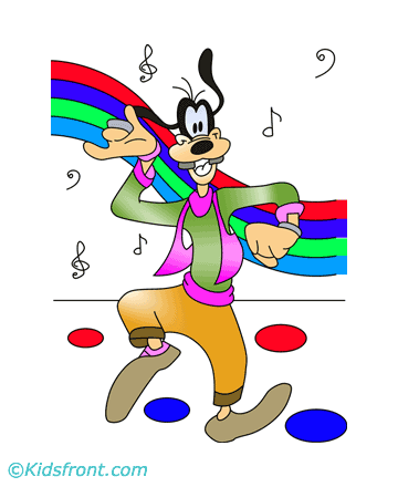 Dancing Goofy Coloring Pages