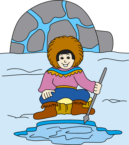 Eskimo In Igloo Coloring Pages