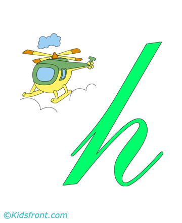 H For Helicopter Coloring Pages