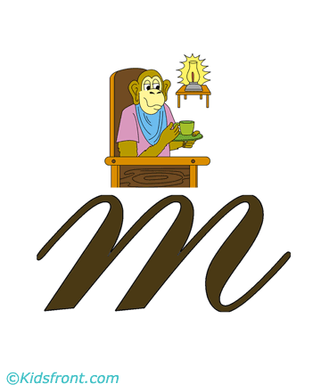M For Monkey Coloring Pages