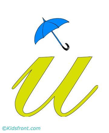 U For Umbrella Coloring Pages