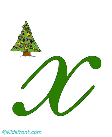 X For Xmastree Coloring Pages