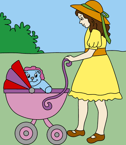 Girl In Park Coloring Pages