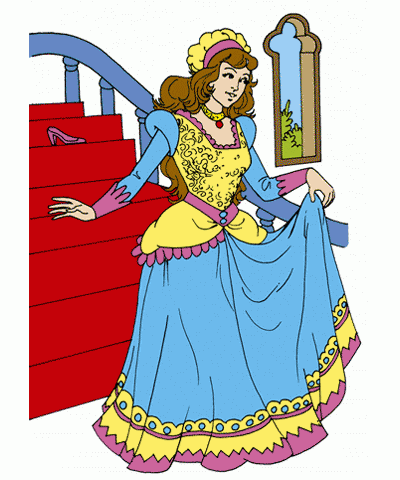 Princess On Stairs Coloring Pages