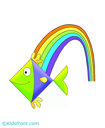 Rainbow In Sky Coloring Pages