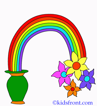 Seven Colour Rainbow Coloring Pages