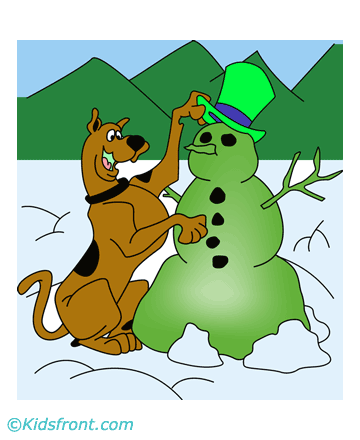 Scooby And Snowman Coloring Pages
