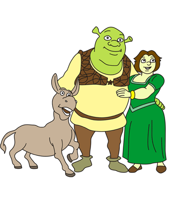 Shrek Characters Coloring Pages