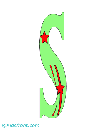 S-star Alphabet Coloring Pages