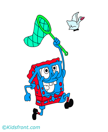 Spongebob And Bird Coloring Pages