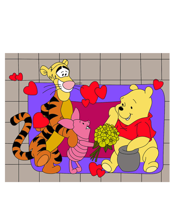 Winnie The Pooh With Cat Coloring Pages