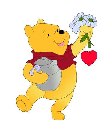 Winnie The Pooh With Flower Coloring Pages
