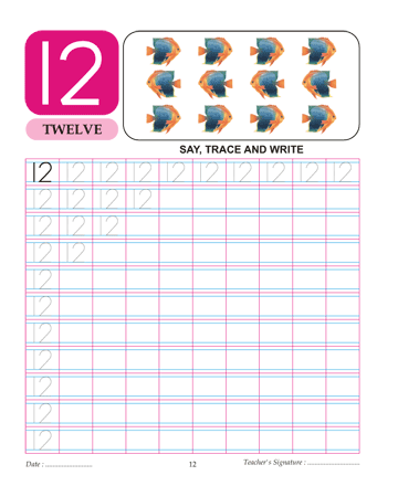 Digit And Number 12 Sheet