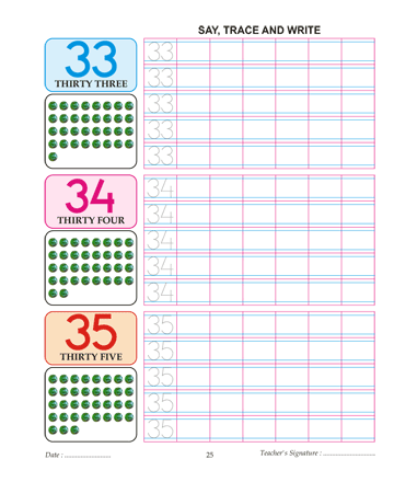 Digit And Number 36,37 And 38 Sheet